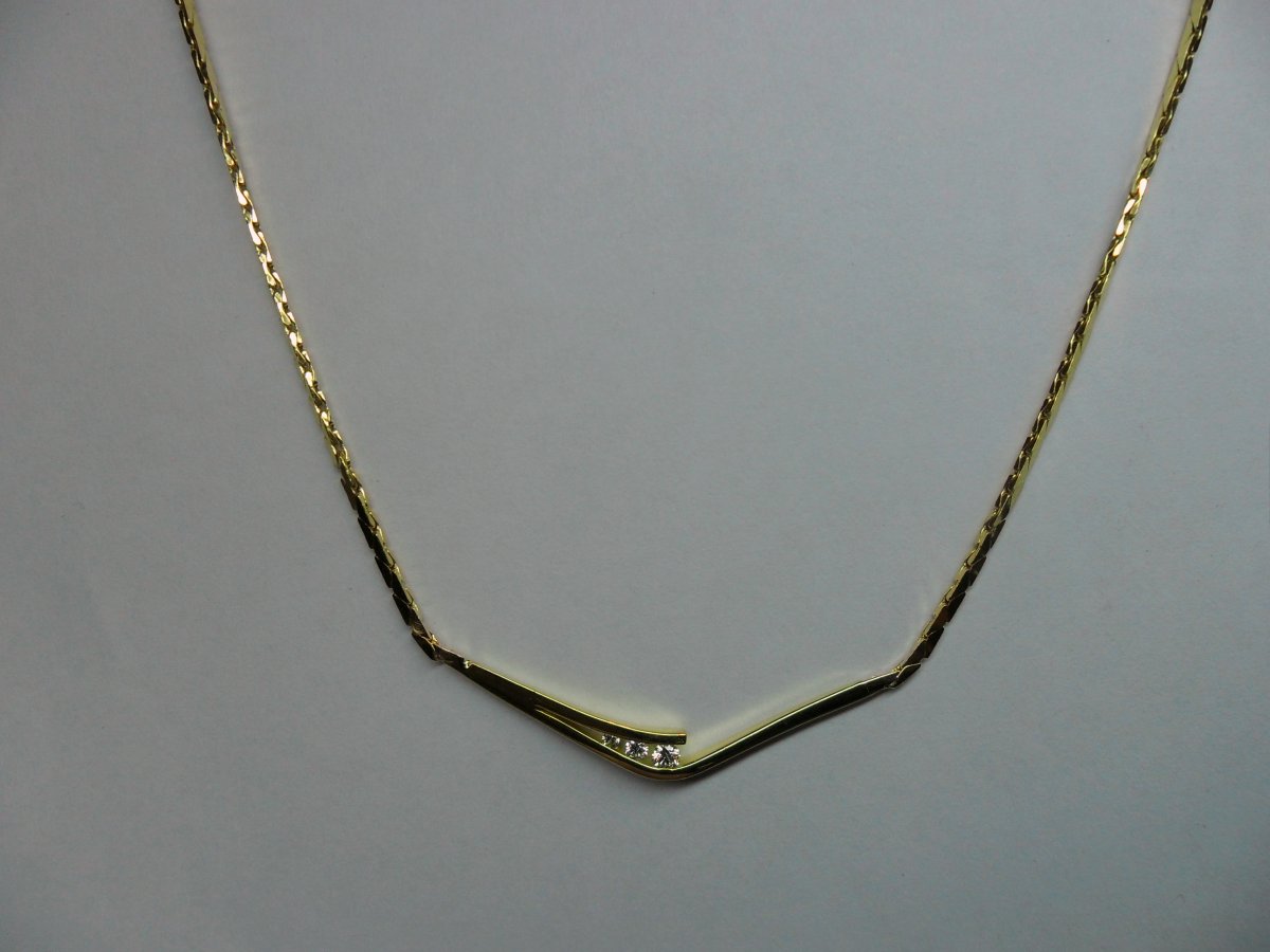 Clamp Necklace Yellow Gold 3st.